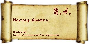 Morvay Anetta névjegykártya